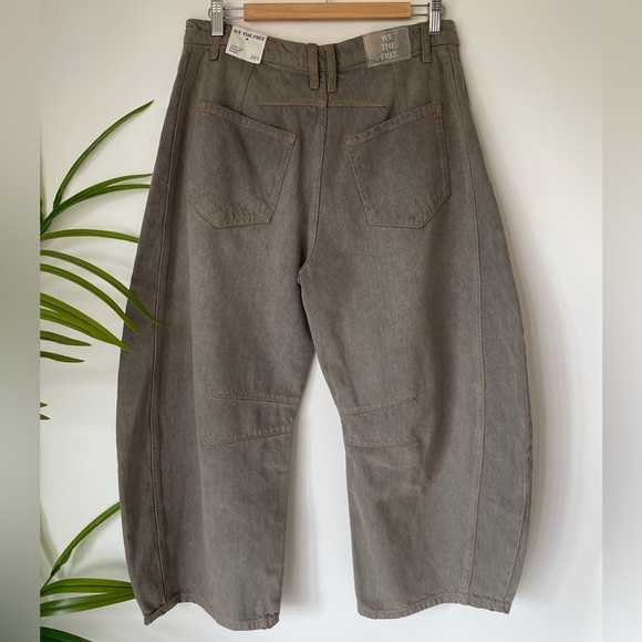 NEW Free people We The Free Good Luck Mid-Rise Barrel Jeans In Archive Grey - Picture 8 of 13